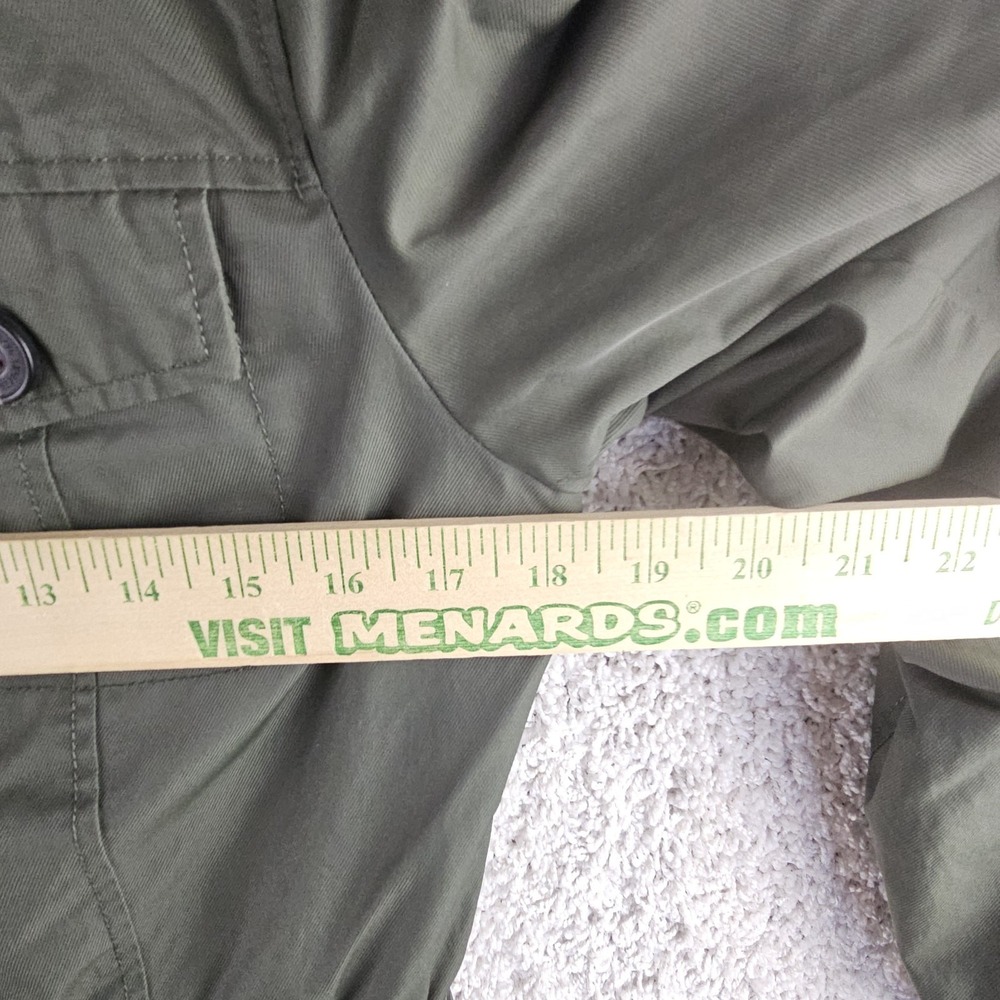 Levis Army Green Faux Fur Hooded Sherpa Lined Nylon Jacket Sz Small Utility - Picture 3 of 13